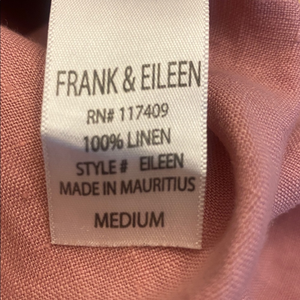 Frank & Eileen Pink/Mauve women’s linen long sleeve shirt - Picture 10 of 11